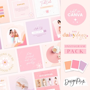 Modelos de postagens do Instagram Rosa Pastel Roxo - Modelos do Instagram Canva - Pacote de citações para Instagram - Instagram de moda - DD01 Blog Pixie