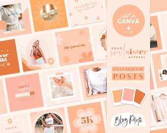 Instagram Post Templates Retro Boho - Instagram Templates Canva - Bright Instagram - Quotes for Instagram Bundle - Fashion BSS1 Blog Pixie