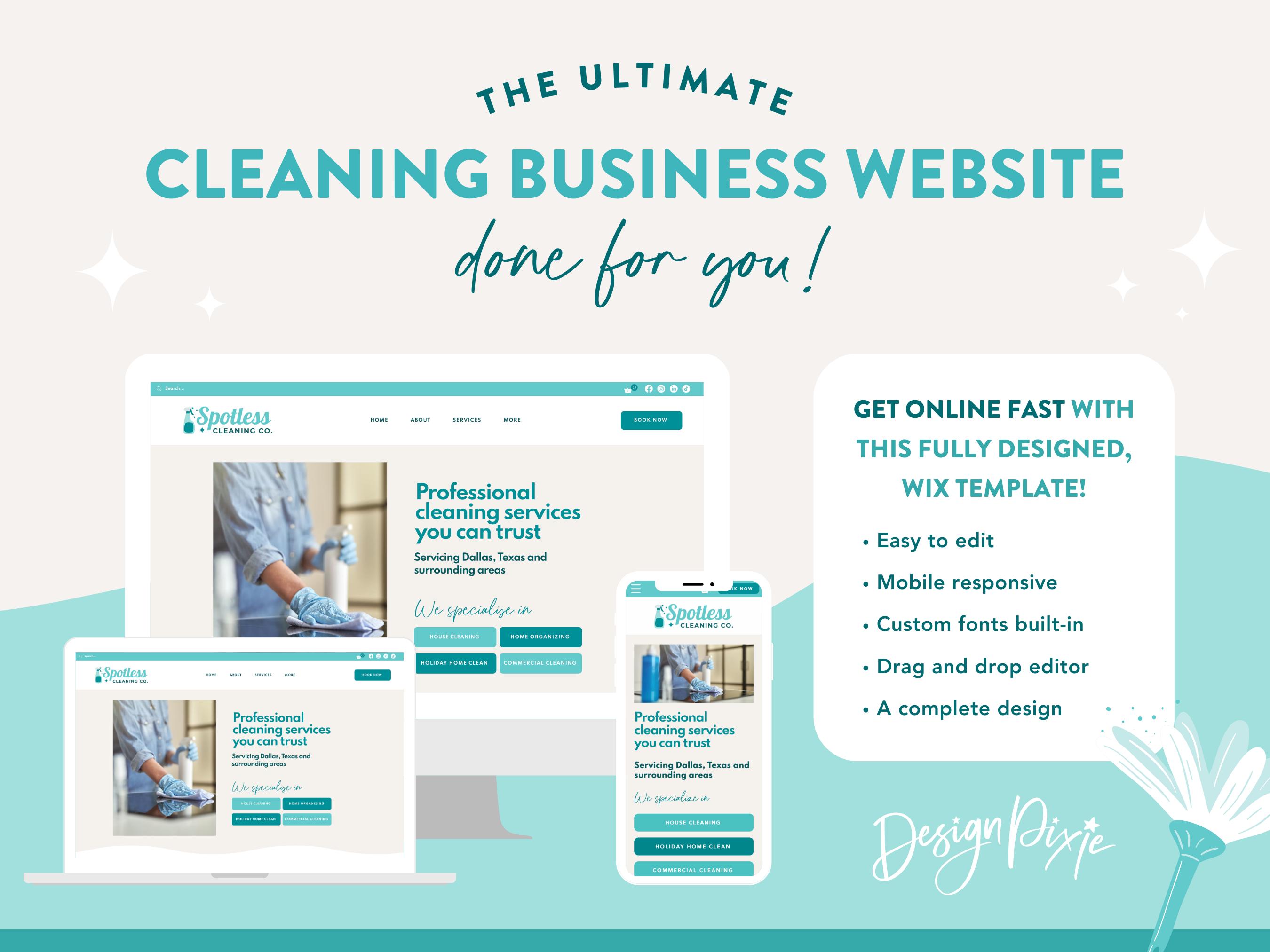 Cleaning Business Website Template - Wix Theme for Cleaner - Wix ...