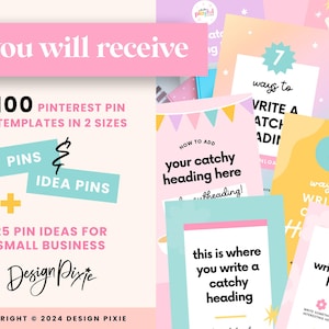 Editable Pinterest graphics with fun and creative designs, easy to customize in Canva