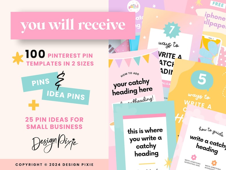 Editable Pinterest graphics with fun and creative designs, easy to customize in Canva
