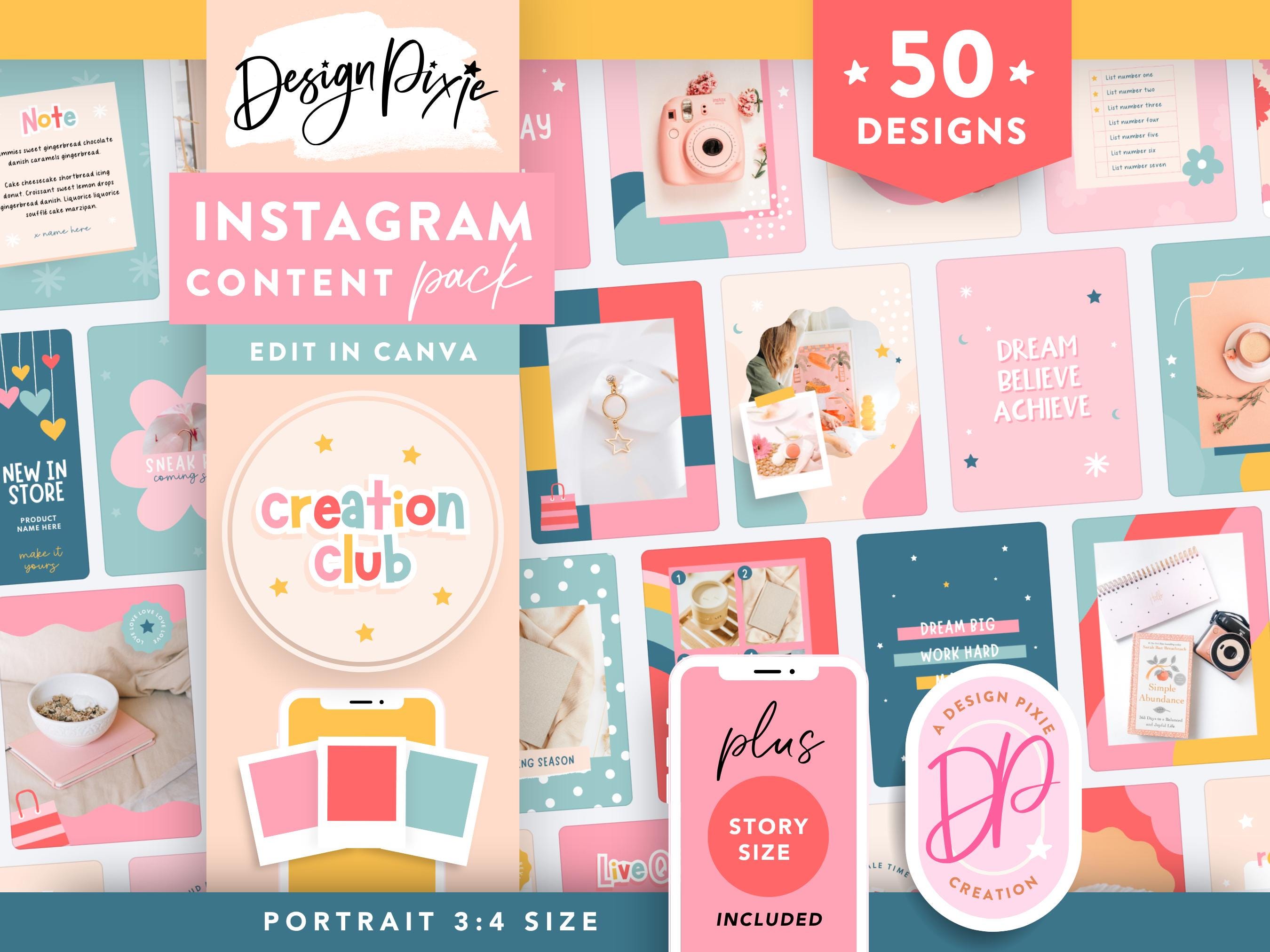 Fun Instagram Templates Canva - Social Media Posts and Stories - Bright ...