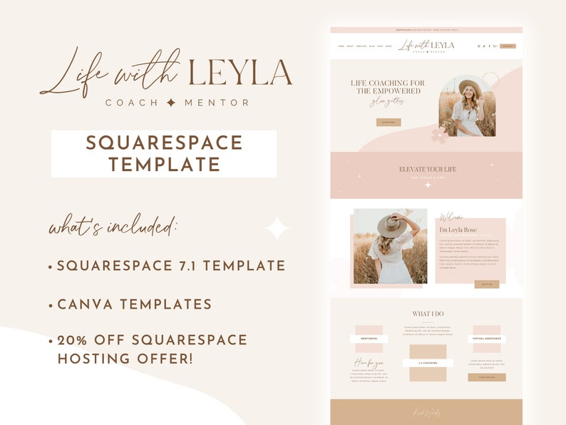 Squarespace template for coaches