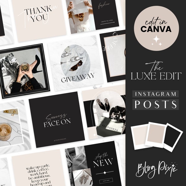 Instagram Post Templates Canva - Quotes for Instagram - Creative Instagram Templates - Modern Luxe Social Media Designs - LE01 - Blog Pixie