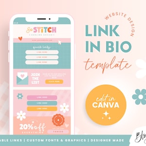 Link in Bio Website Template Canva - Instagram Landing Page - Fun Canva Website Template - Small Business Bio Link - SS01 - Blog Pixie