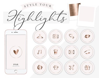 Iconos destacados de la historia de Instagram - Historias de Instagram - Portadas de la historia de Instagram - Rosa oro rosa bonito - Aspectos destacados de la belleza - RG01 Blog Pixie