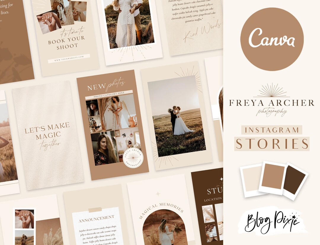 Photography Instagram Story Templates Canva Boho Neutral Instagram ...