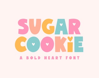 Font with Hearts - Fonts for Procreate - Heart Font - Fonts for Cricut - Sticker SVG fonts for Canva - Sugar Cookie Font - SS01 - Blog Pixie