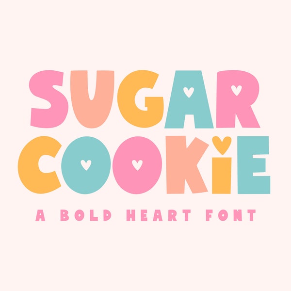 Font with Hearts - Fonts for Procreate - Heart Font - Fonts for Cricut - Sticker SVG fonts for Canva - Sugar Cookie Font - SS01 - Blog Pixie