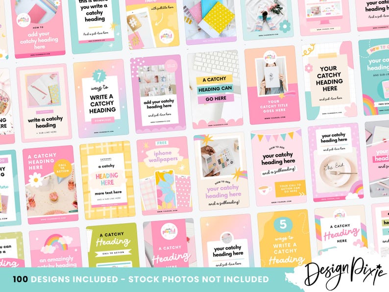 Colorful Pinterest templates for small businesses, designed for social media engagement and branding