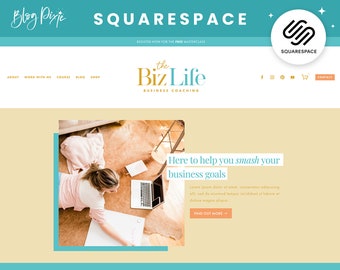 Plantilla de Squarespace - Sitio web de coach - Squarespace 7.1 - Diseño de sitio web de coaching brillante - Sitio web de Squarespace Business Coach DY01 Blog Pixie