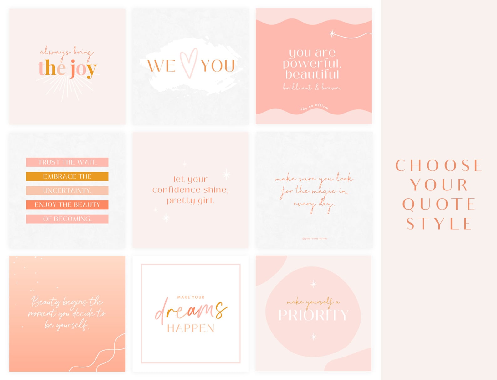 Instagram Post Templates Canva Quotes for Instagram - Etsy