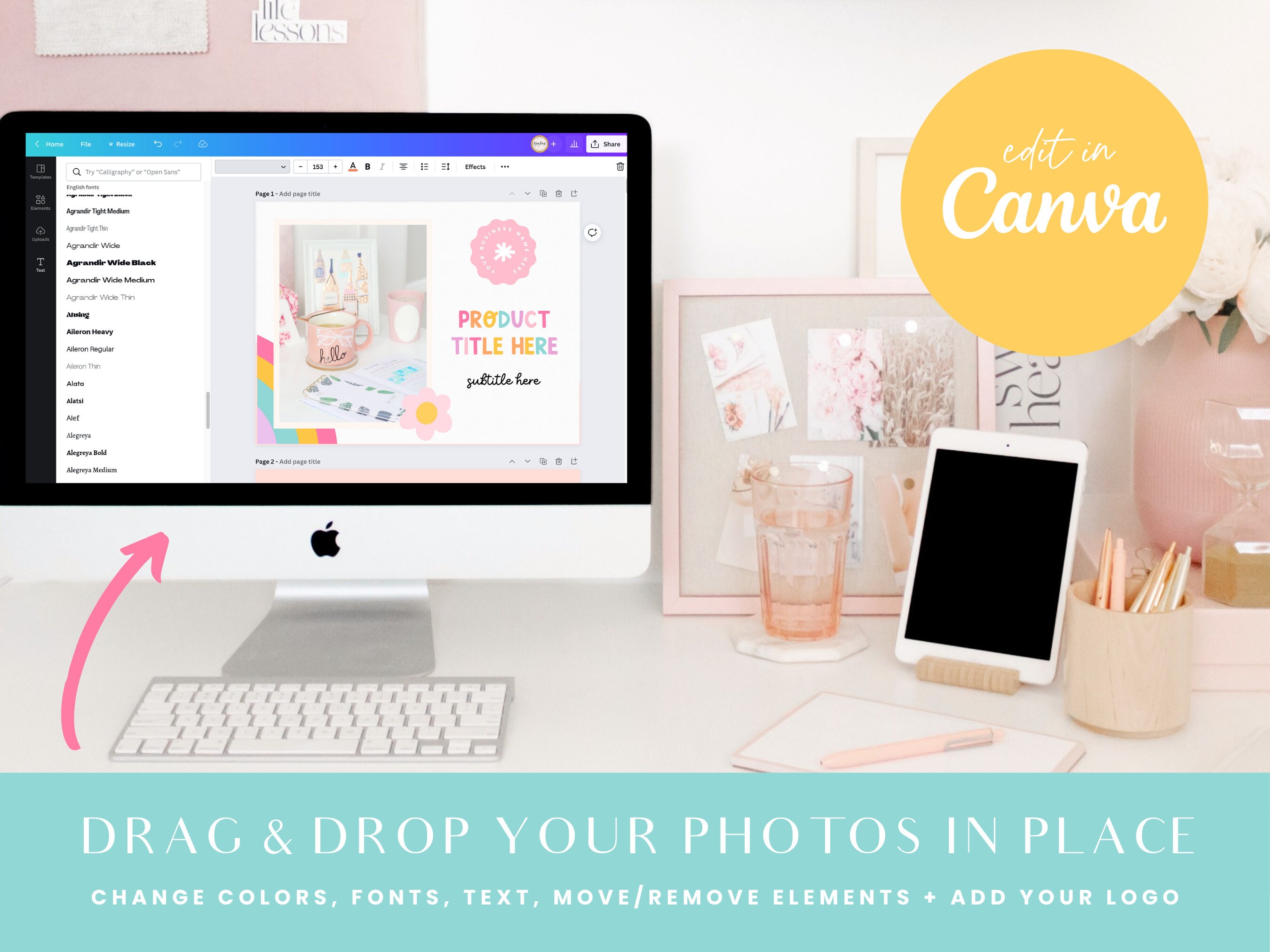 Etsy Shop Bundle Rainbow - Etsy Banner Templates Canva - Etsy Store ...