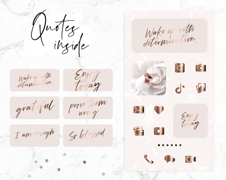 App Icons Rose Gold IOS 14 Blush Pink App Covers IOS 14 Etsy