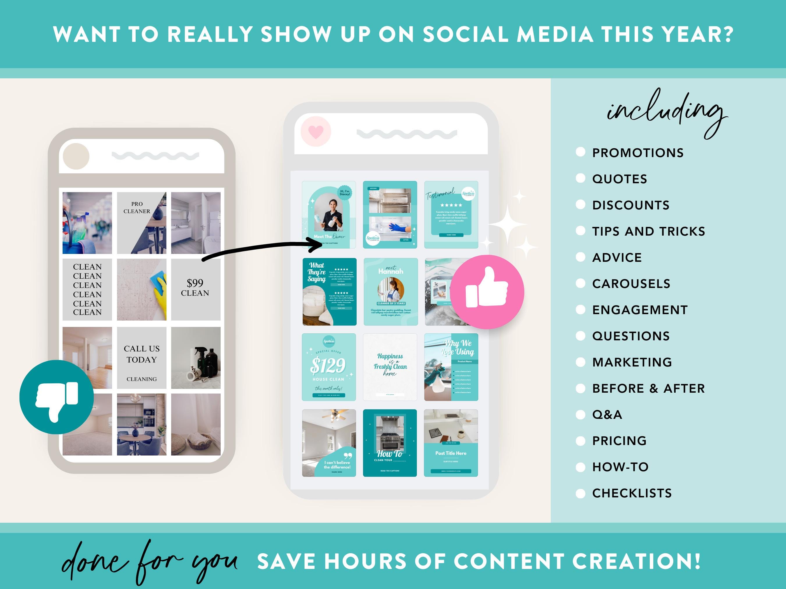100 Cleaning Business Social Media Post Ideas - Canva Instagram ...