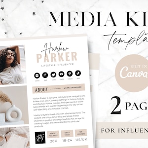 Media Kit Template Canva - Influencer Rate Sheet - Blog Media Kit - Tiktok Rates - Instagram Rate Card - Blogger Press Kit - Blog Pixie