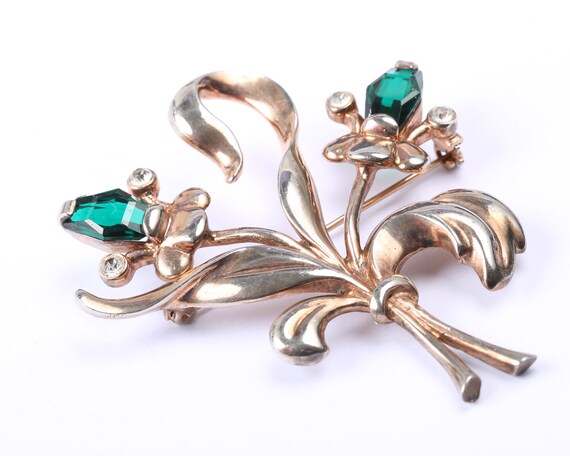 Vintage 1930s Sterling Silver Flower Brooch