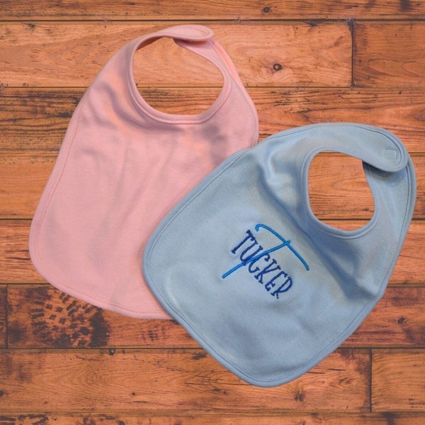 PERSONALIZED Embroidered Baby Bibs (For Girl and Boy)