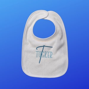 Personalized Embroidered White Terry Cloth Baby Bib