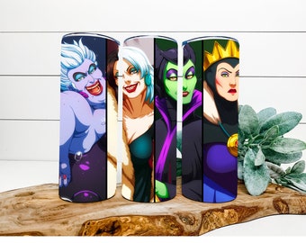 Villians Ursula Cruella Maleficent Queen Grimhilde Becher (20oz Skinny)