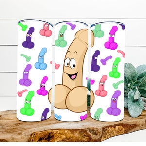 Funny/Mature Happy Dicks/Penis 20oz Skinny Tumbler