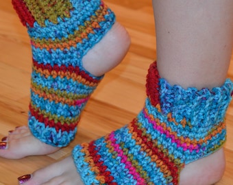 Kaleidoskop gehäkelt Yoga/Pilates/Tanz/Pediküre/Flip Flop/Spa Socken (dick-AVERAGE Größe)