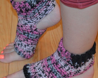 Überraschung-Streifen gehäkelt Yoga/Pilates/Tanz/Pediküre/Flip Flop/Spa Socken (dick-durchschnittliche Größe)