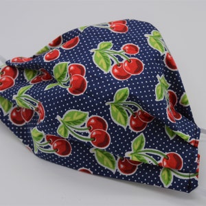 Cherries & Polka Dot Face Mask (Adult Size)