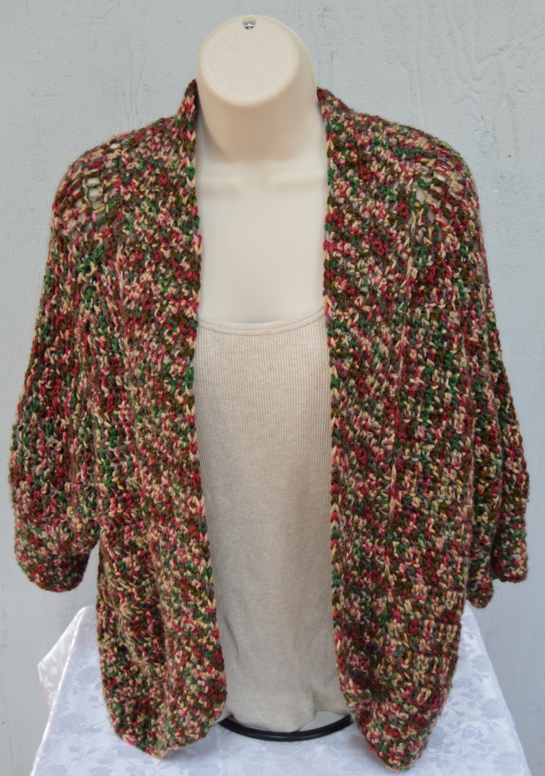 Fabulous and Fun 34 Sleeved Crocheted Cardigan US Woman/'s Size Medium