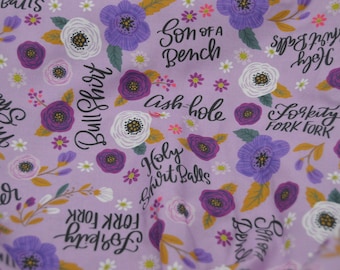 Floral Swear Word Face Mask: Reversible Cotton Adult Mask