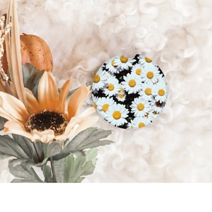 White Daisy Car Coasters  (Set of 2)  NOT CERAMIC