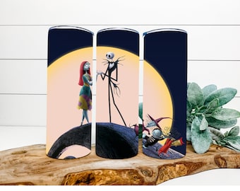 Jack Skellington, Sally y Gang Tumbler (20oz Flaco)