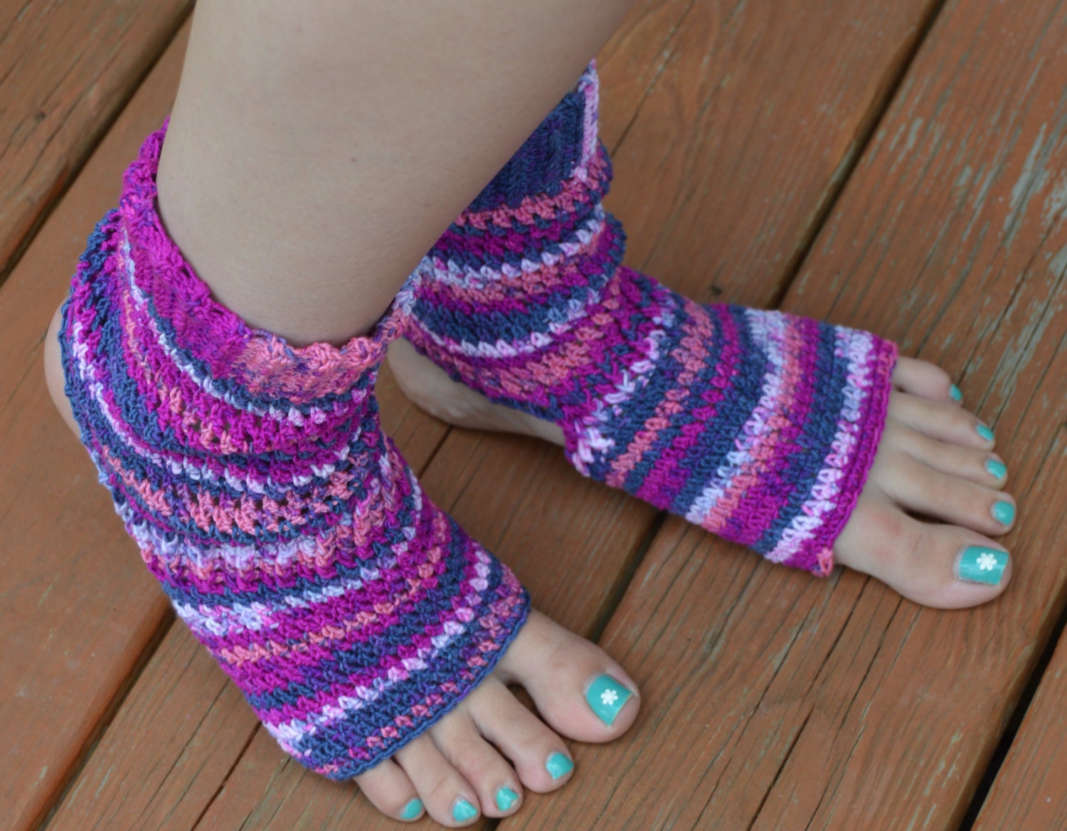 Arachnid Yoga Socks Crochet Pattern Toeless No Heel Barefoot