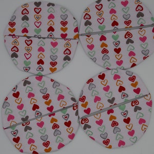 Hearts Reversible Fabric Wine Coasters (Set of 4)