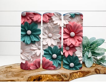 Vaso delgado 3D Spring Daisy de 20 oz