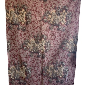 Wonderful early 20th Cent French cotton heraldic/scroll fabric 2306