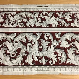 Important early 19th Century French Neoclassic Scroll Wallpaper Border (2130)