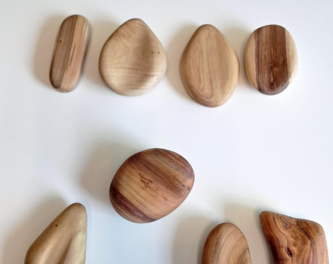 Worry wood Fidget Toy, anxiety toy for any age, natural wood handcrafted. Plum, cherry, rowan, juniper