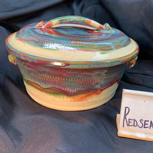 Pottery Casserole Dish With Lid Etsy