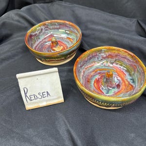 Fine Field Pottery Apple Baker, RedSea Glaze, Oven Safe