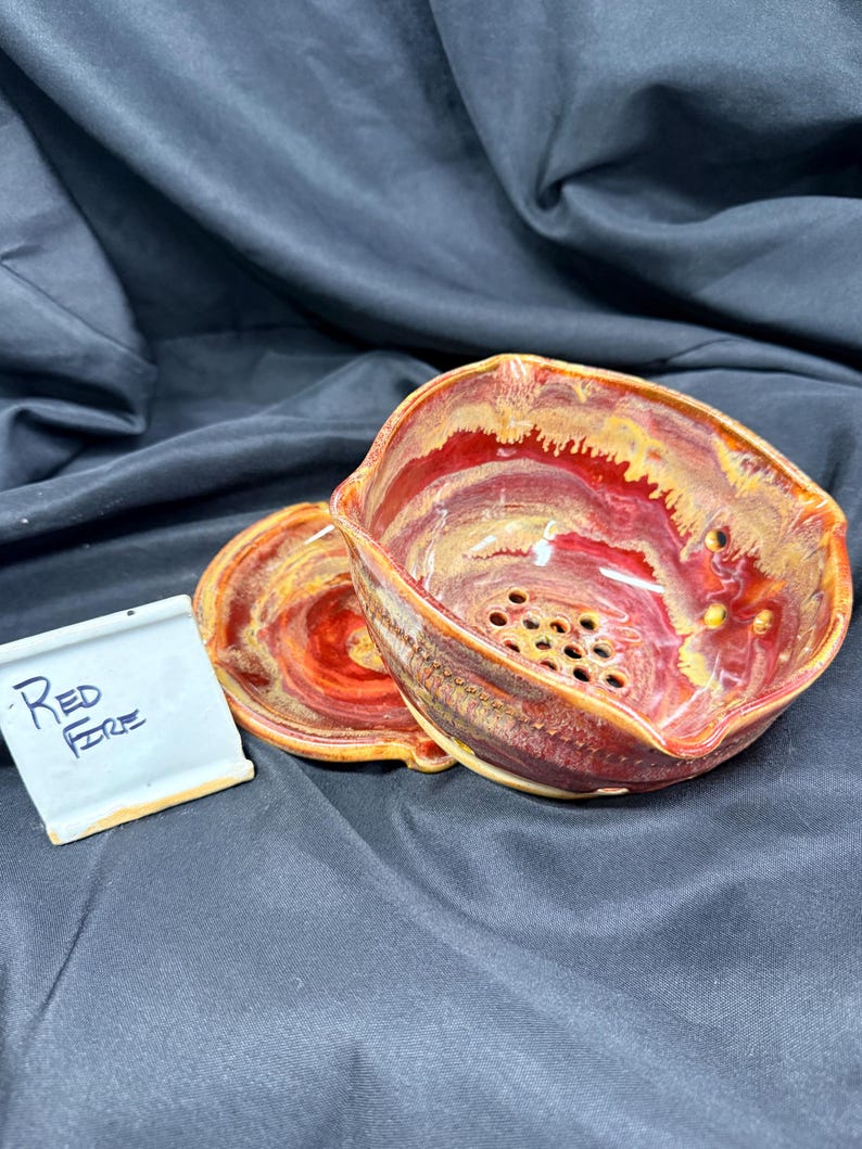 Bol para bayas, colador con plato opcional redfire w/plate