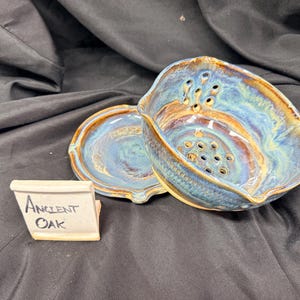 Bol para bayas, colador con plato opcional Ancient Oak w/plate
