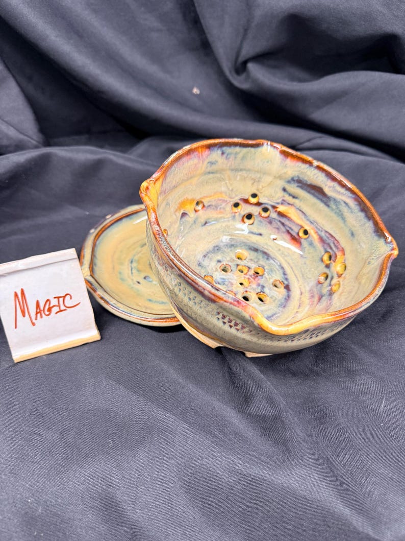 Bol para bayas, colador con plato opcional Magic w/plate