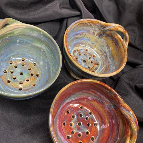 Berry Bowl Pottery Bowls handmade Ceramic Colander Etsy