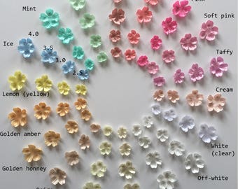 mint satin jewel flower 4.5cm kids glue on Sew on Applique Motif Patch trim
