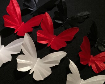 3D butterflies 10 pcs fabric butterfly wings Stiffened styled BRIDAL FABRIC PETALS lace embellishment Appliques self-made Handmade wedding