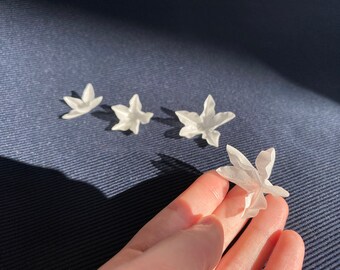 cut fabric flowers 25pcs Stiff 3D silk organza satin Petals 3d petals BRIDAL lace, embellishment, Appliques Handmade wedding dress, code:i5l