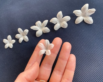 cut fabric flowers 25pcs Stiff 3D silk organza satin Petals 3d petals BRIDAL lace, embellishment, Appliques Handmade wedding dress, code:i5p