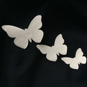 Stiffed fabric gold butterflies 10 pcs fabric butterfly wings Stiff flat BRIDAL FABRIC PETALS 3d embellishment Appliques Handmade wedding image 3