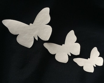 fabric butterflies 10 pcs fabric butterfly wings Stiff flat BRIDAL FABRIC PETALS 3d lace embellishment Appliques self-made Handmade wedding